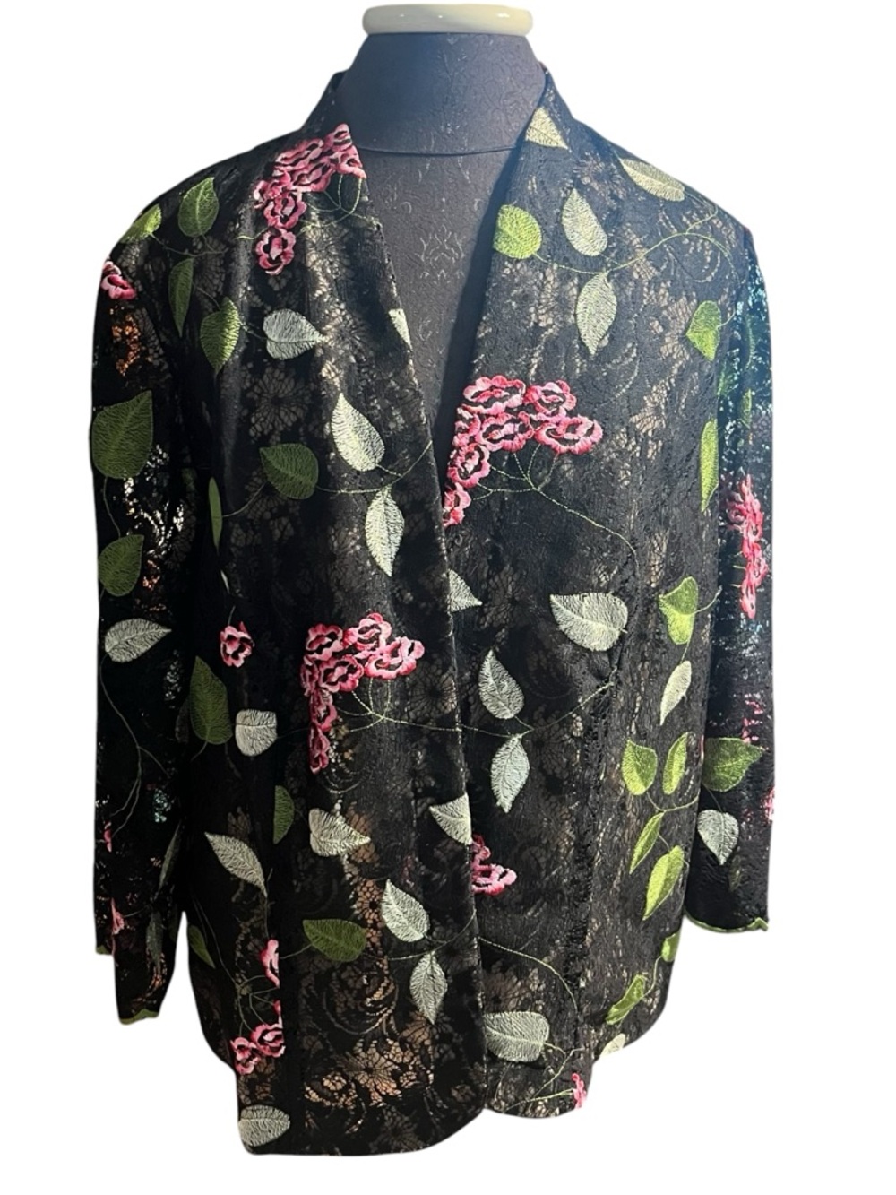 Victor Costa Lace Floral Jacket Blazer Lined 18W